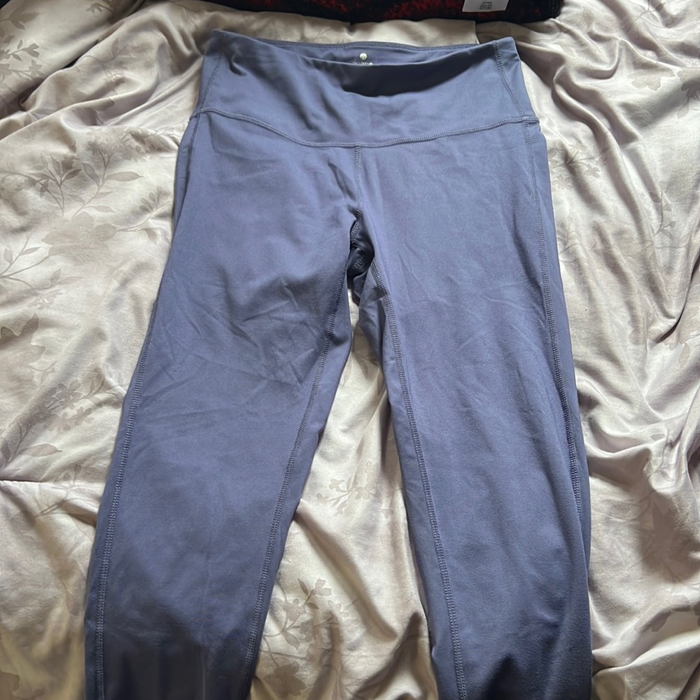 Apana Dark Purple Leggings with Crisscross Ankles